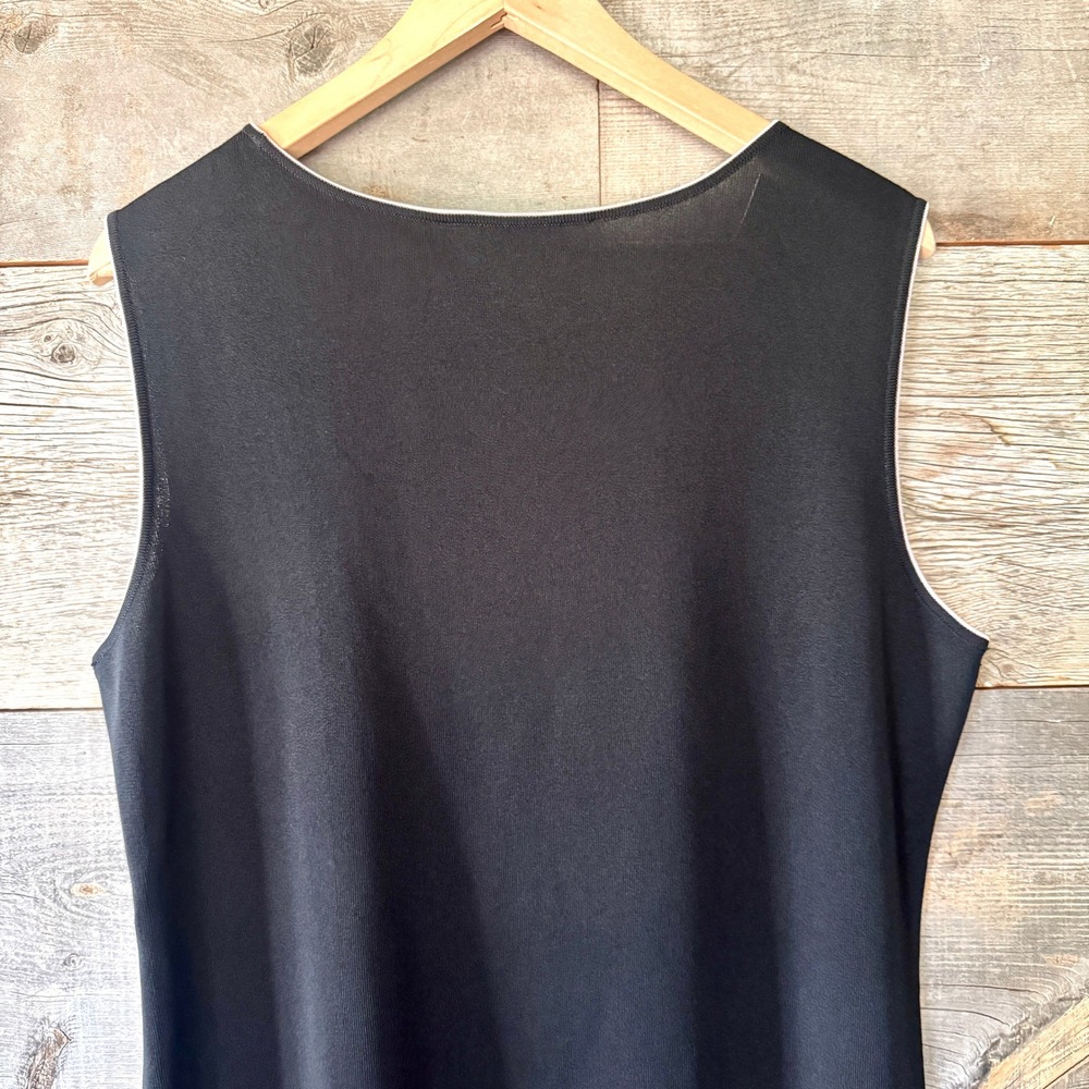 Exclusively Misook VTG Sleeveless Knit Top‎ XL Black Office Old Money Luxe Layer - Picture 6 of 8